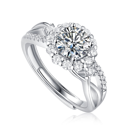 [TW] [NEW ARRIVAL][#Link 12] 1 Carat Floral Vine 925 Sterling Silver Moissanite Ring