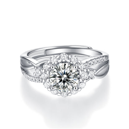 [TW] [NEW ARRIVAL][#Link 12] 1 Carat Floral Vine 925 Sterling Silver Moissanite Ring