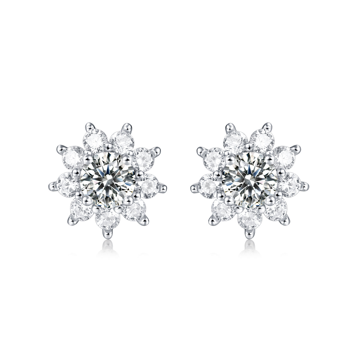 [TW] [#Link 59] Sunflower Shape 0.5 Carat S925 Sterling Silver Moissanite Earring