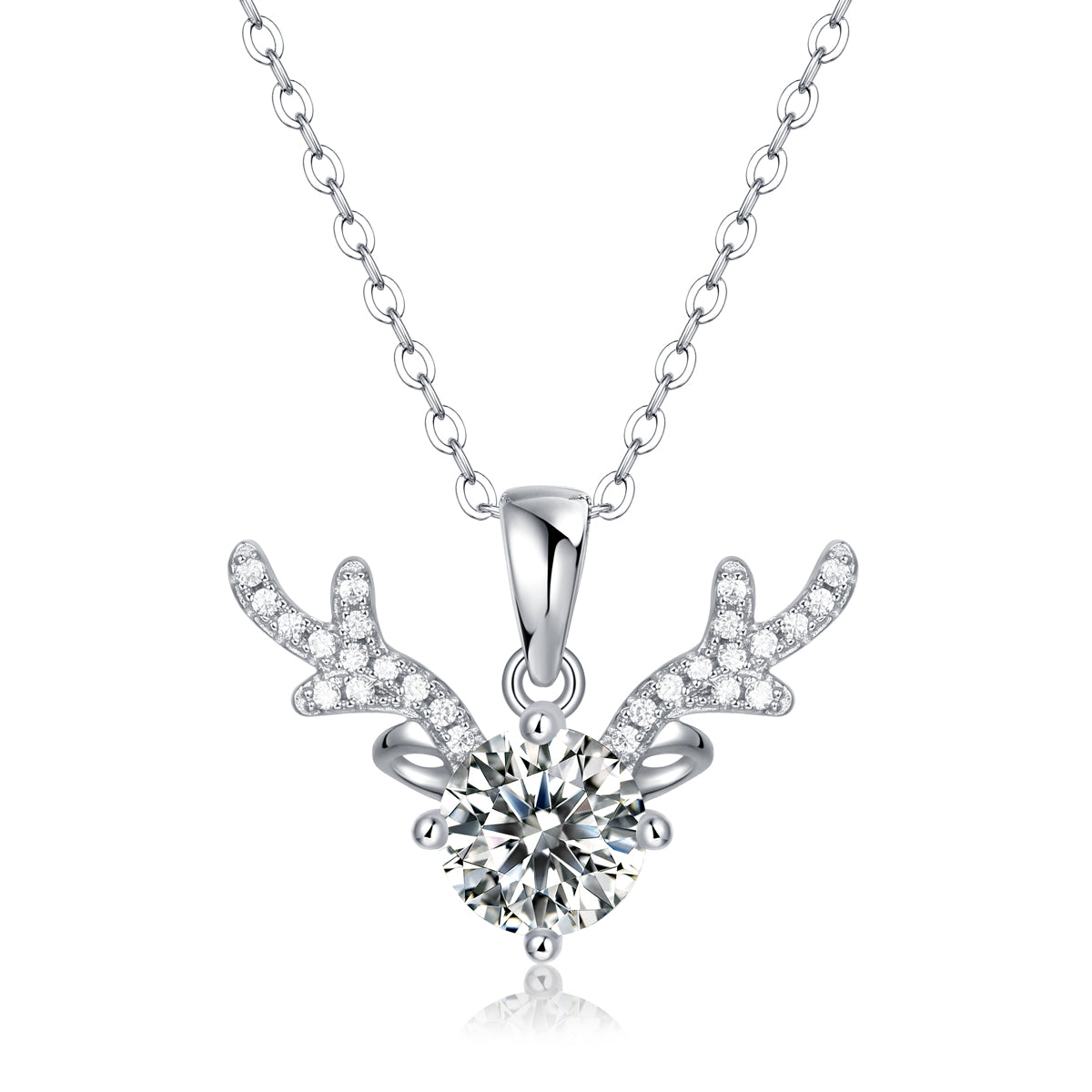 [TW] [#Link 62] Fly Heart Shape 1 Carat S925 Sterling Silver Mossanite Necklace