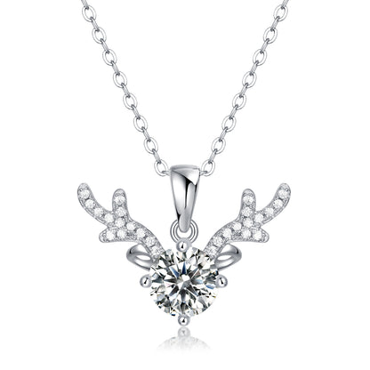 [TW] [#Link 62] Fly Heart Shape 1 Carat S925 Sterling Silver Mossanite Necklace