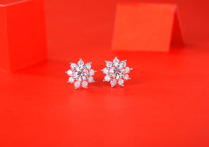 [TW] [#Link 59] Sunflower Shape 0.5 Carat S925 Sterling Silver Moissanite Earring