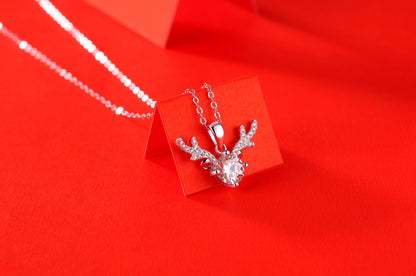 [TW] [#Link 62] Fly Heart Shape 1 Carat S925 Sterling Silver Mossanite Necklace