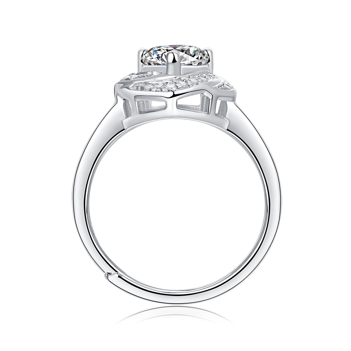 [TW] [NEW ARRIVAL][#Link 16] 1 Carat Spin heart shape 925 Sterling Silver Moissanite Ring