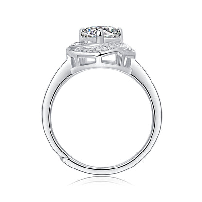 [TW] [NEW ARRIVAL][#Link 16] 1 Carat Spin heart shape 925 Sterling Silver Moissanite Ring