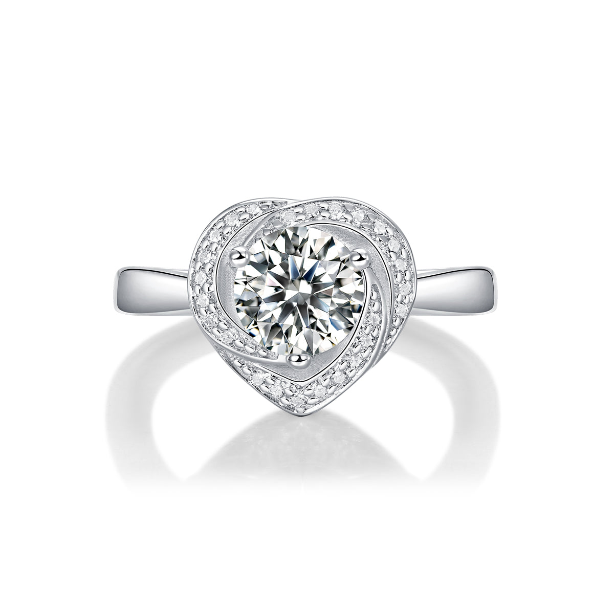 [TW] [NEW ARRIVAL][#Link 16] 1 Carat Spin heart shape 925 Sterling Silver Moissanite Ring