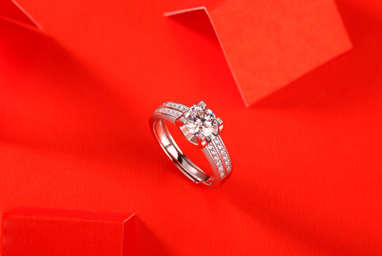 [TW] [NEW ARRIVAL][#Link 15] 1 Carat Double Moissanite 925 Sterling Silver Moissanite Ring