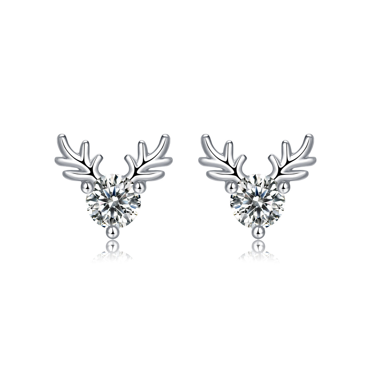 [TW] [#Link 73] Deer Shape 0.3 Carat S925 Sterling Silver Moissanite Earring