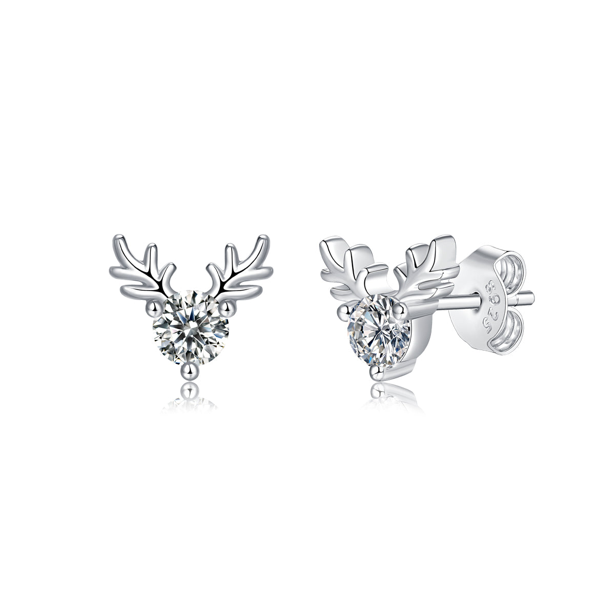 [TW] [#Link 73] Deer Shape 0.3 Carat S925 Sterling Silver Moissanite Earring