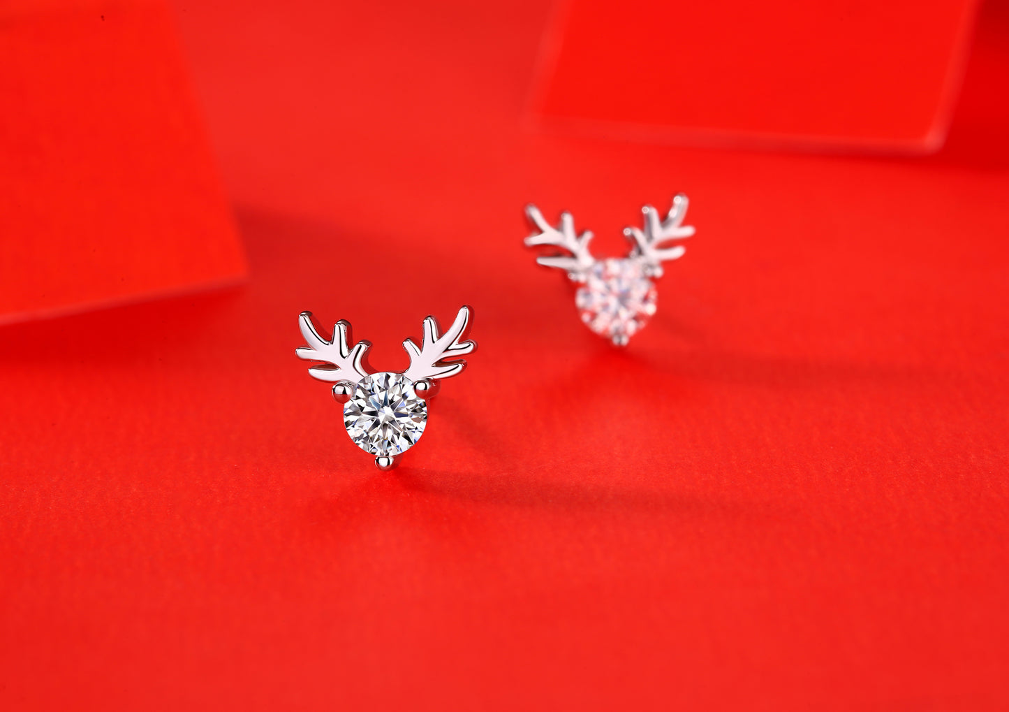 [TW] [#Link 73] Deer Shape 0.3 Carat S925 Sterling Silver Moissanite Earring