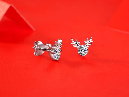 [TW] [#Link 73] Deer Shape 0.3 Carat S925 Sterling Silver Moissanite Earring