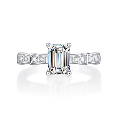 [TW] [NEW ARRIVAL][#Link 14] 1 Carat Emerald Cut  925 Sterling Silver Moissanite Ring