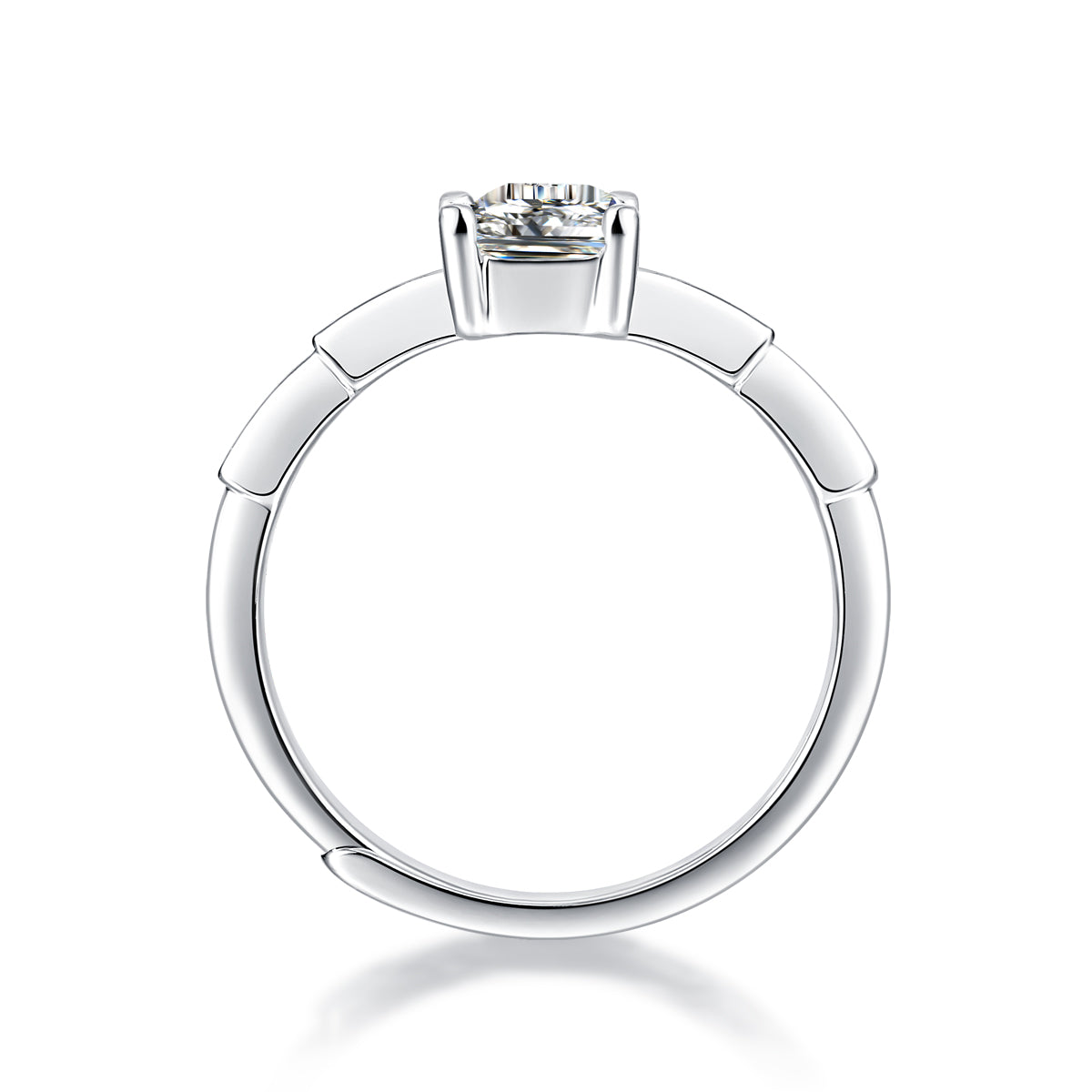 [TW] [NEW ARRIVAL][#Link 14] 1 Carat Emerald Cut  925 Sterling Silver Moissanite Ring