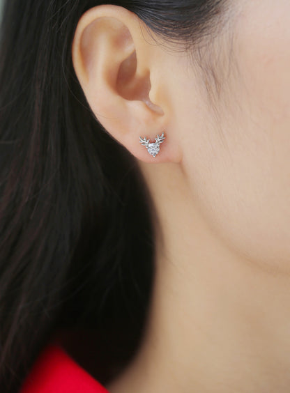 [TW] [#Link 73] Deer Shape 0.3 Carat S925 Sterling Silver Moissanite Earring