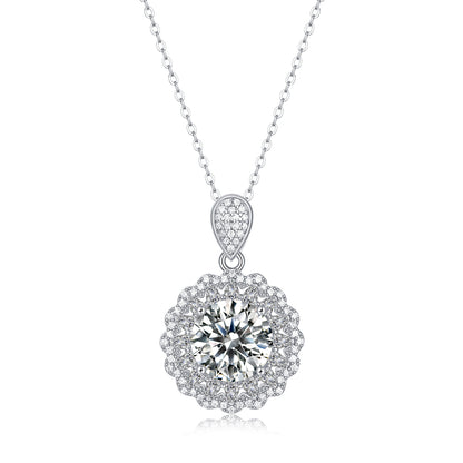 [TW] [#Link 53] 5 Carat Round Shape S925 Sterling Silver Mossanite Necklace