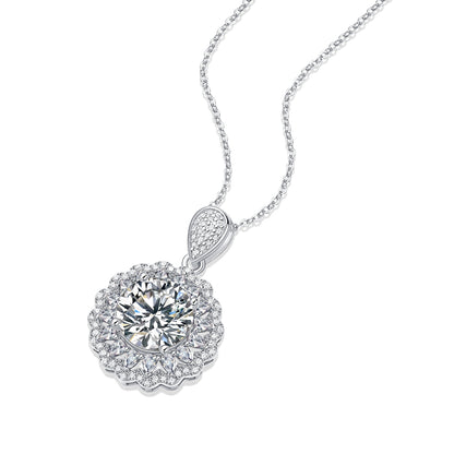 [TW] [#Link 53] 5 Carat Round Shape S925 Sterling Silver Mossanite Necklace