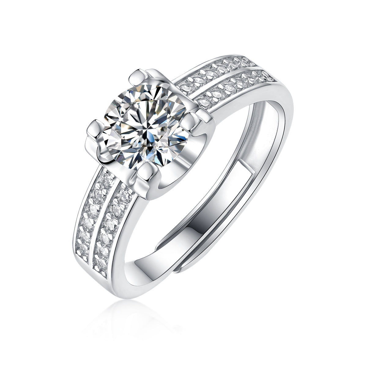 [TW] [NEW ARRIVAL][#Link 15] 1 Carat Double Moissanite 925 Sterling Silver Moissanite Ring