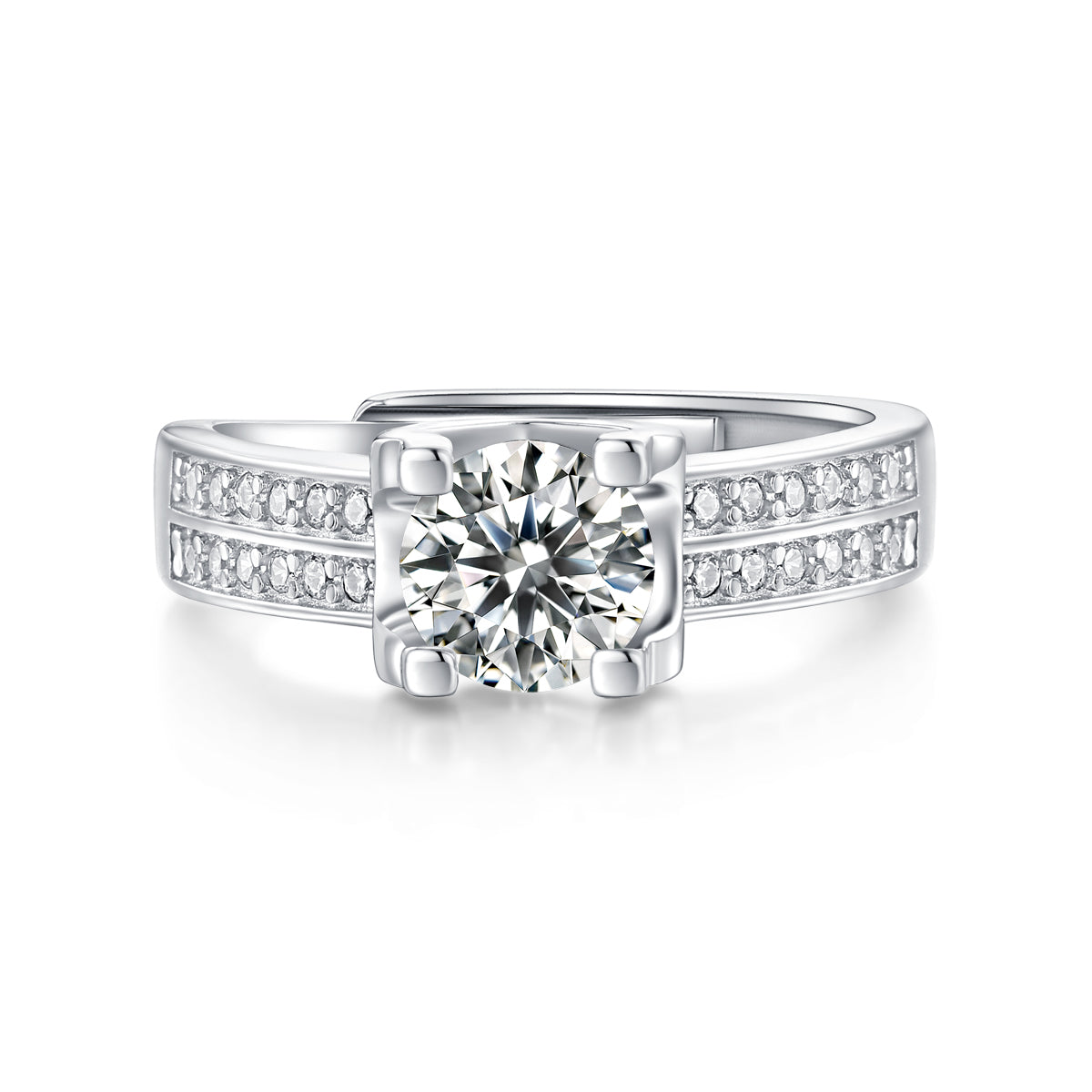 [TW] [NEW ARRIVAL][#Link 15] 1 Carat Double Moissanite 925 Sterling Silver Moissanite Ring