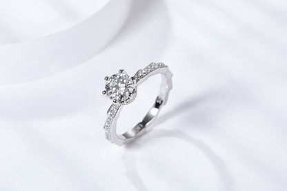 [TW] [NEW ARRIVAL][#Link 06] 2 Carat Snake bone band  S925 Sterling Silver Moissanite Ring