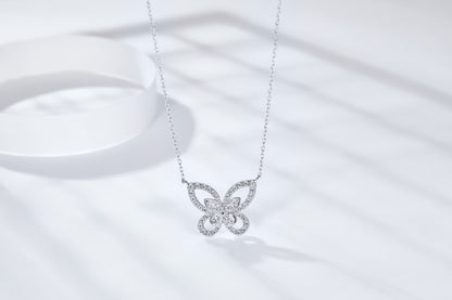 [TW] [#Link 61] Butterfly Shape S925 Sterling Silver Mossanite Necklace