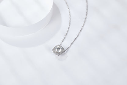 [TW] [#Link 64] 1 Carat  Round Shape S925 Sterling Silver Mossanite Necklace