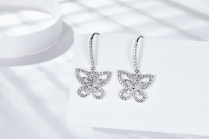 [TW] [#Link 74] Butterfly Shape S925 Sterling Silver Mossanite Earrings