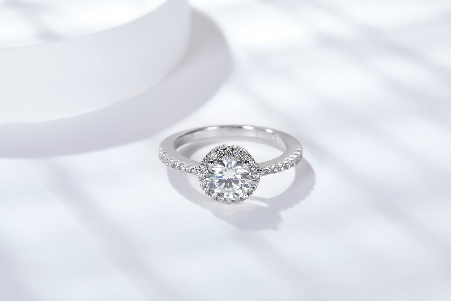 [TW] [#Link 05] Round Shape 2&3 Carats S925 Sterling Silver Moissanite Ring