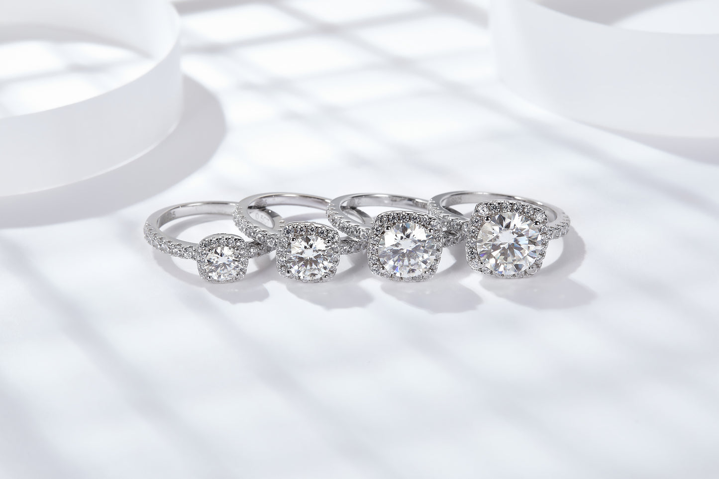 [TW] [#Link 05] Round Shape 2&3 Carats S925 Sterling Silver Moissanite Ring