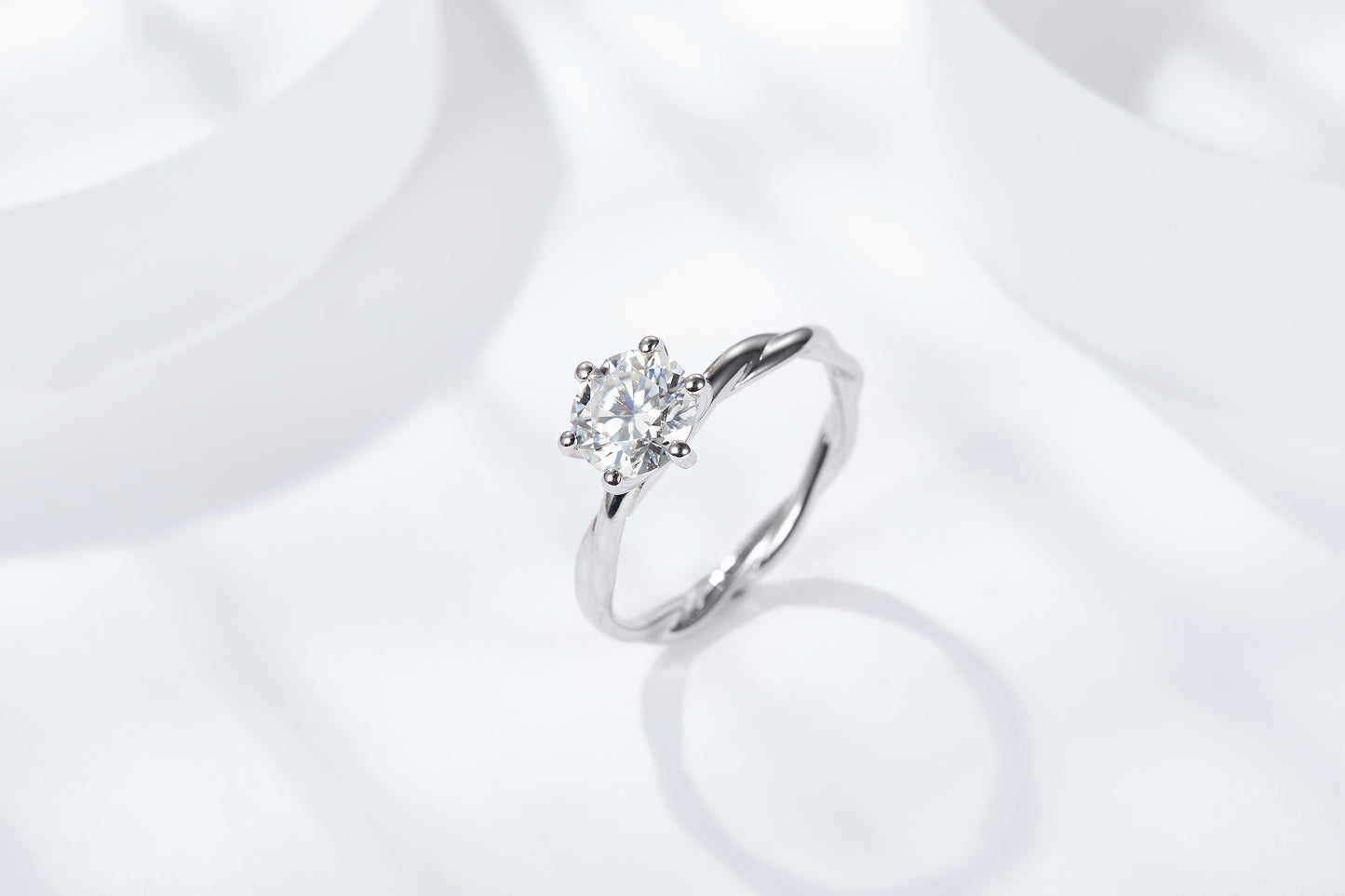 [TW] [NEW ARRIVAL][#Link 08] 1Carat Foliage ring  S925 Sterling Silver Moissanite Ring