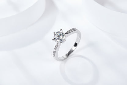 [TW] [NEW ARRIVAL][#Link 02] 3 Carat Six Claws Double Moissanite Band S925 Sterling Silver Moissanite Ring