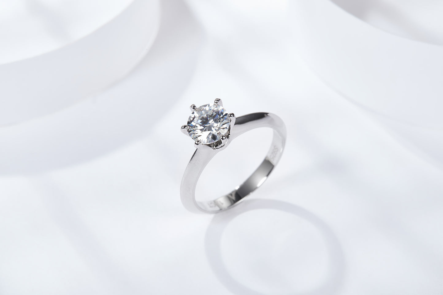 [TW] [#Link 46] Classic Six Claw 2 & 3 Carats S925 Sterling Silver Moissanite Ring