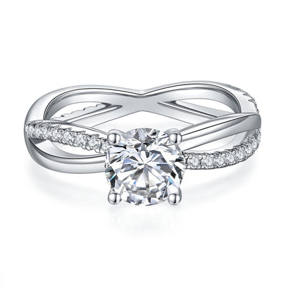 [TW] [#Link 30] 1&2 Carat Double Band S925 Sterling Silver Moissanite Ring