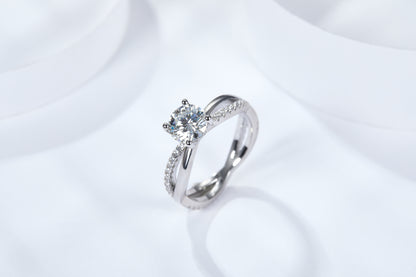 [TW] [#Link 30] 1&2 Carat Double Band S925 Sterling Silver Moissanite Ring