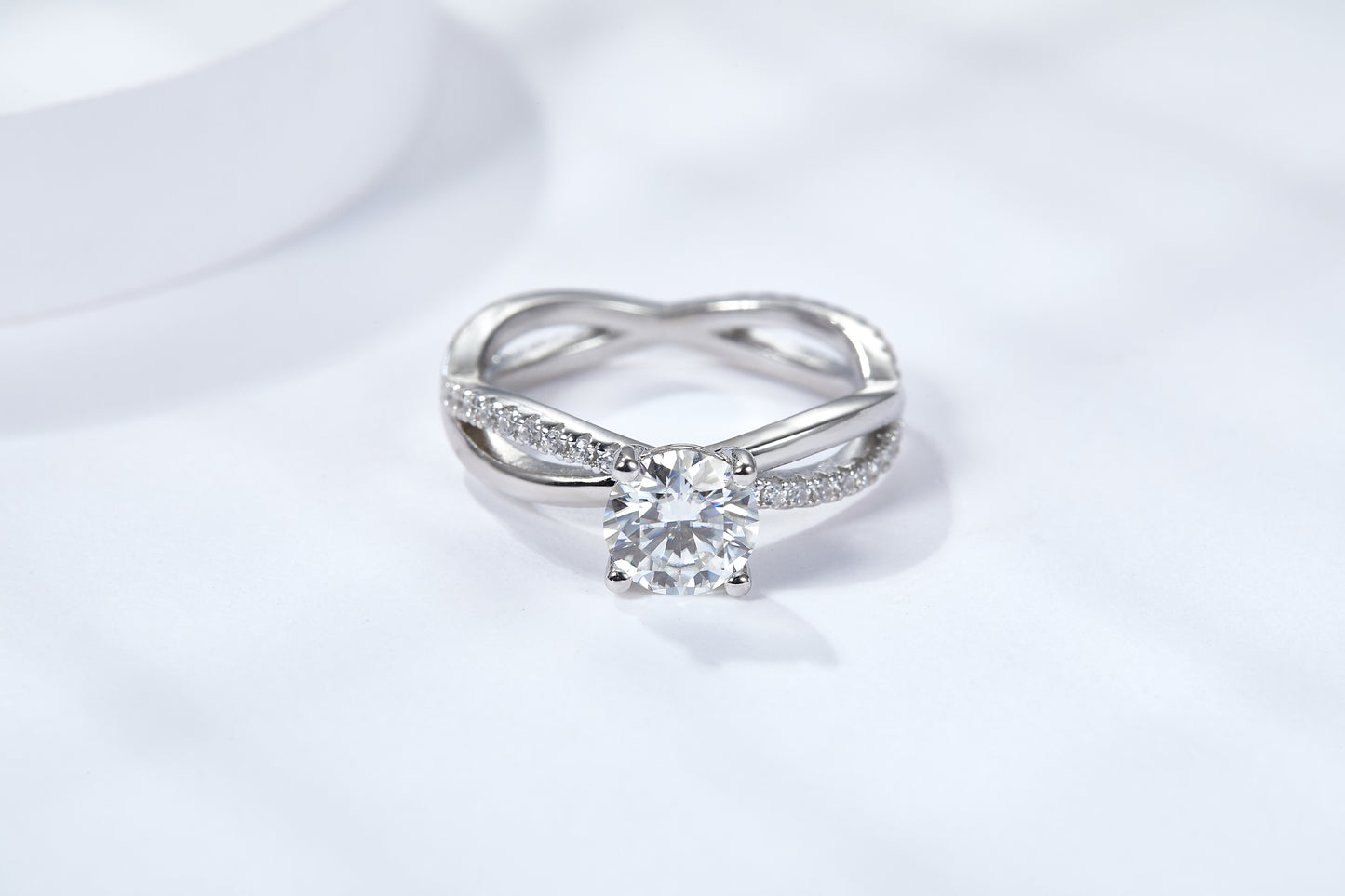 [TW] [#Link 30] 1&2 Carat Double Band S925 Sterling Silver Moissanite Ring