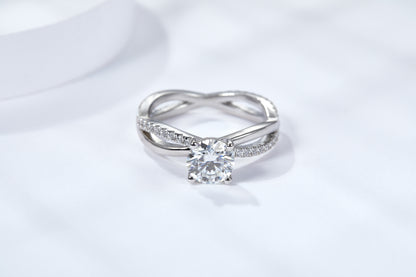 [TW] [#Link 30] 1&2 Carat Double Band S925 Sterling Silver Moissanite Ring