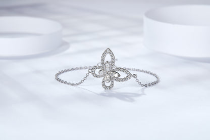 [TW] [#Link 55] Butterfly Shape S925 Sterling Silver Moissanite 16+2cm Bracelet