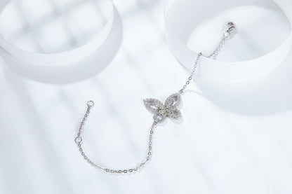 [TW] [#Link 55] Butterfly Shape S925 Sterling Silver Moissanite 16+2cm Bracelet