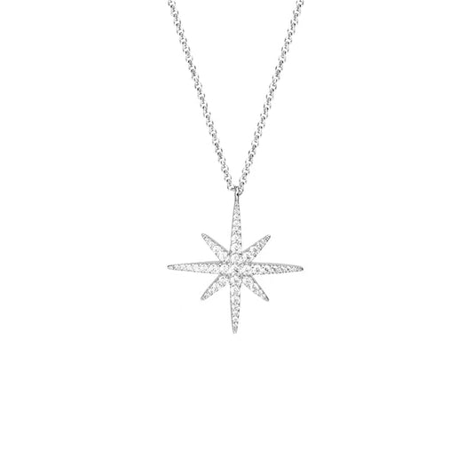 [TW] [#Link 54] Shooting Star Heart Shape S925 Sterling Silver Mossanite Necklace