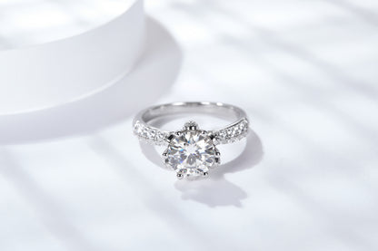 [TW] [NEW ARRIVAL][#Link 10] 2 Carat Queen Style Double Moissanite Band 925 Sterling Silver Moissanite Ring