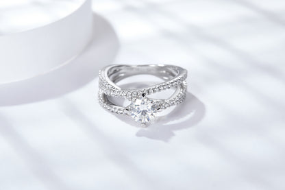 [TW] [#Link 33]  0.5&1 Carat Triple Band S925 Sterling Silver Moissanite Ring