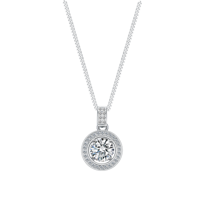 [TW] [#Link 66] 1 Carat Round Shape S925 Sterling Silver Moissanite Necklace