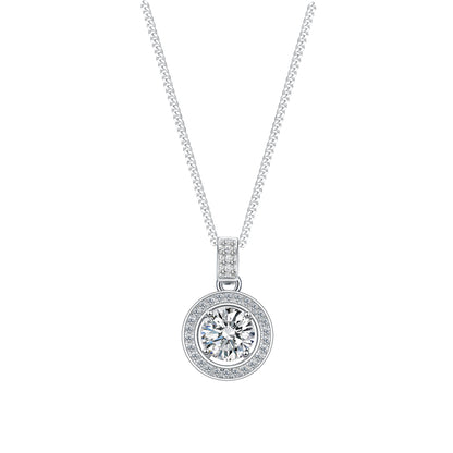 [TW] [#Link 66] 1 Carat Round Shape S925 Sterling Silver Moissanite Necklace