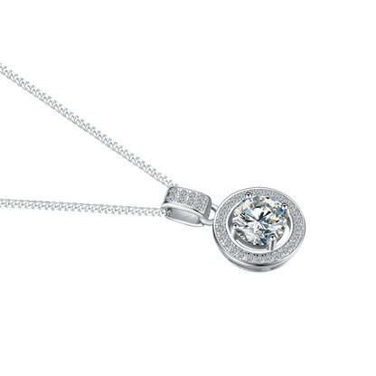 [TW] [#Link 66] 1 Carat Round Shape S925 Sterling Silver Moissanite Necklace