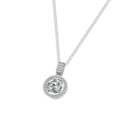 [TW] [#Link 66] 1 Carat Round Shape S925 Sterling Silver Moissanite Necklace