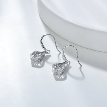 [TW] [#Link 58] Fallen leaves Shape 0.3 Carat S925 Sterling Silver Mossanite Earrings