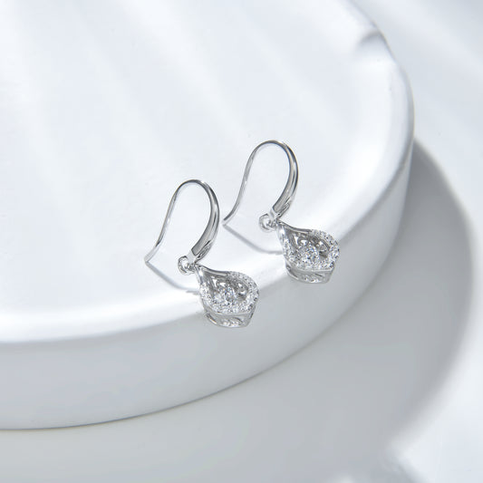 [TW] [#Link 58] Fallen leaves Shape 0.3 Carat S925 Sterling Silver Mossanite Earrings