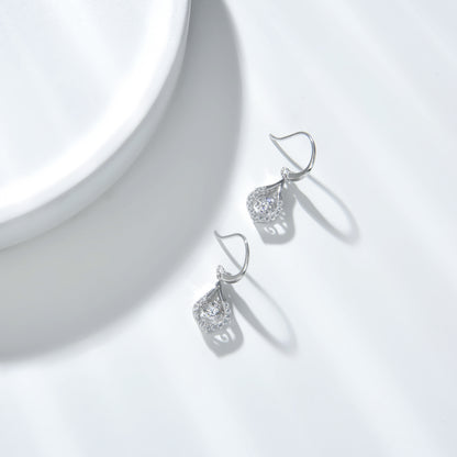 [TW] [#Link 58] Fallen leaves Shape 0.3 Carat S925 Sterling Silver Mossanite Earrings