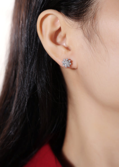 [TW] [#Link 60] Snowflake Shape 0.5 Carat S925 Sterling Silver Moissanite Earring