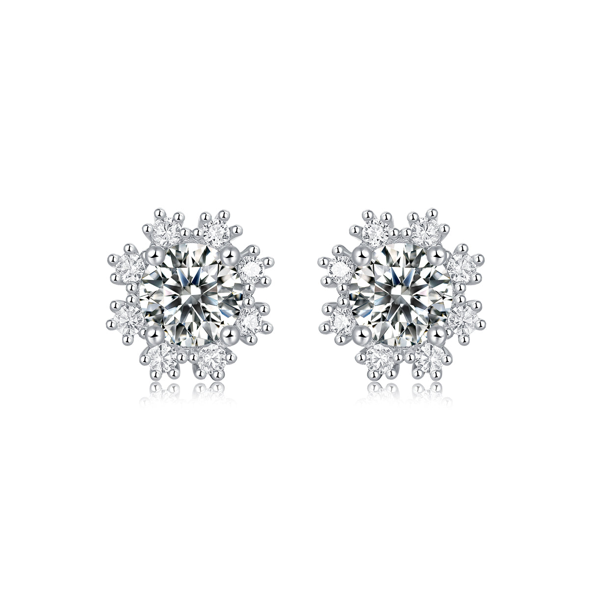 [TW] [#Link 60] Snowflake Shape 0.5 Carat S925 Sterling Silver Moissanite Earring