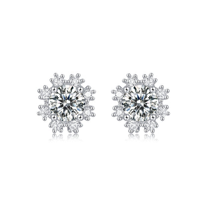 [TW] [#Link 60] Snowflake Shape 0.5 Carat S925 Sterling Silver Moissanite Earring